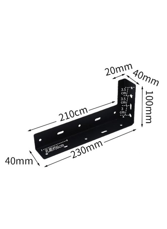 Rubik Shelf Brackets 9 inch - 2pcs Hidden Suspended Wall Mounted Heavy Duty Corner Brace Joint Right Angle L Shaped Bracket for Table Bench Countertop DIY - Black  - Image 2