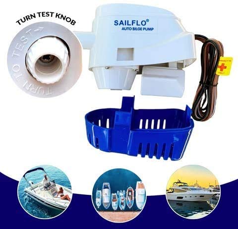 SAILFLO Automatic Bilge Pump for Boats 750 GPH (3/4" Hose Outlet) 12 Volt Auto Bilge Pump with Built-In Float Switch - Image 5