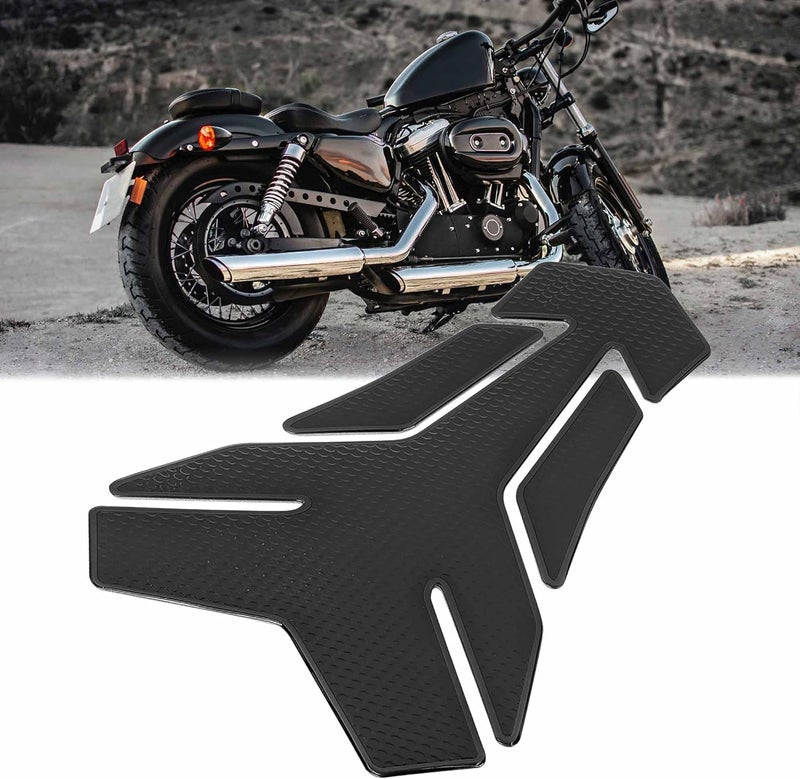 F FIERCE CYCLE Motorcycle Gas Oil Fuel Tank Protector PVC Rubber Pad Emblem Badge Sticker Black Protector Decal - Image 2