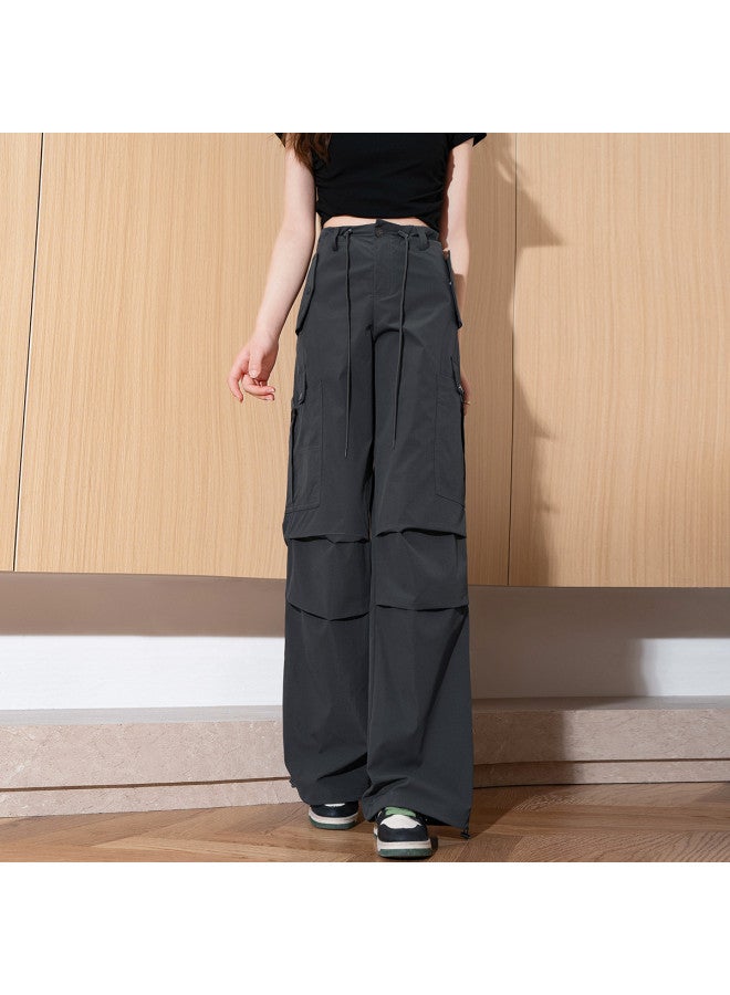 TonLion Women's Loose Casual American-style Cargo Pants - Dark Grey Workwear Trousers For Women, Casual Long Pants, Women's Utility Pants - Image 4