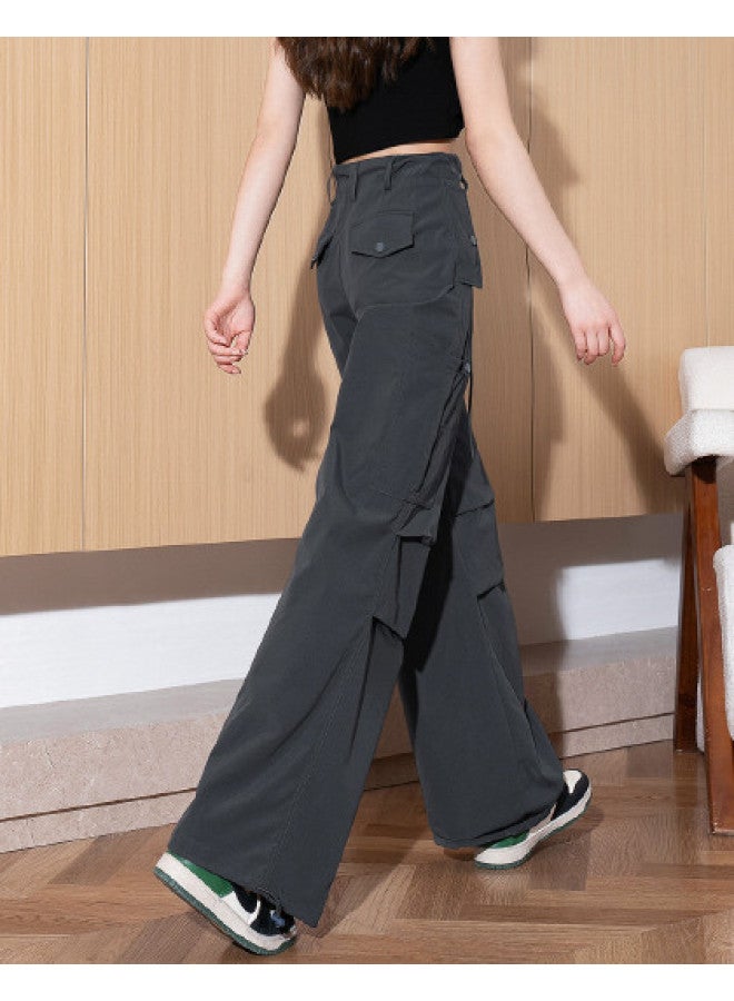 TonLion Women's Loose Casual American-style Cargo Pants - Dark Grey Workwear Trousers For Women, Casual Long Pants, Women's Utility Pants - Image 1