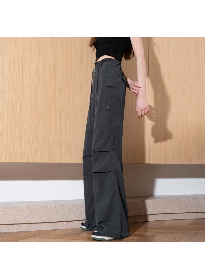 TonLion Women's Loose Casual American-style Cargo Pants - Dark Grey Workwear Trousers For Women, Casual Long Pants, Women's Utility Pants - Image 5