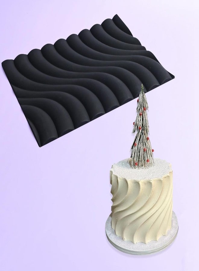 mostsom Fondant Silicone Mold for Cake Decoration Cake Border Downsand Pattern Impression Mat Fondant Embossing Stencil for DIY Cookies, Cupcakes, Chocolate, Flexible (F_Downsand) - Image 3