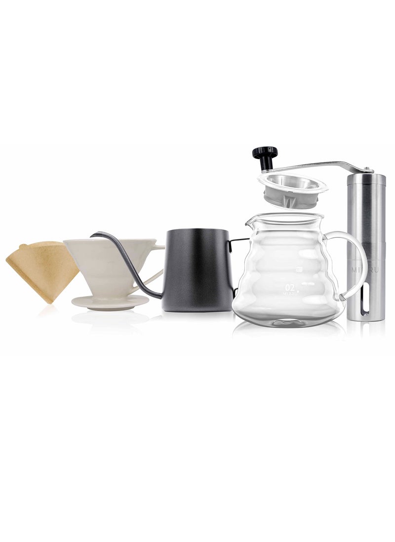 MIBRU - Professional Coffee Drip Set Suitable For Drip And Filter Coffee Suitable For V60 Set of 5 Tools For Specialty Coffee - Image 1