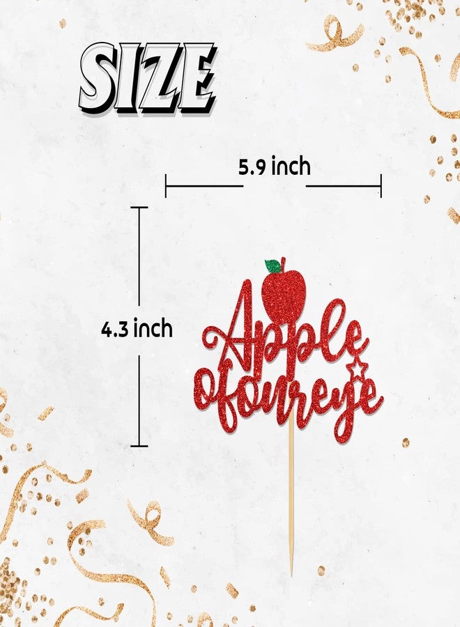 Helewilk Apple of Our Eyes Cake Topper, Fruit Theme 1st Birthday/Baby Shower/Pregnancy Announcement Party Decoration, Sweet One Cake Decor, Kids Boys Girls Birthday Party Supplies - Image 3