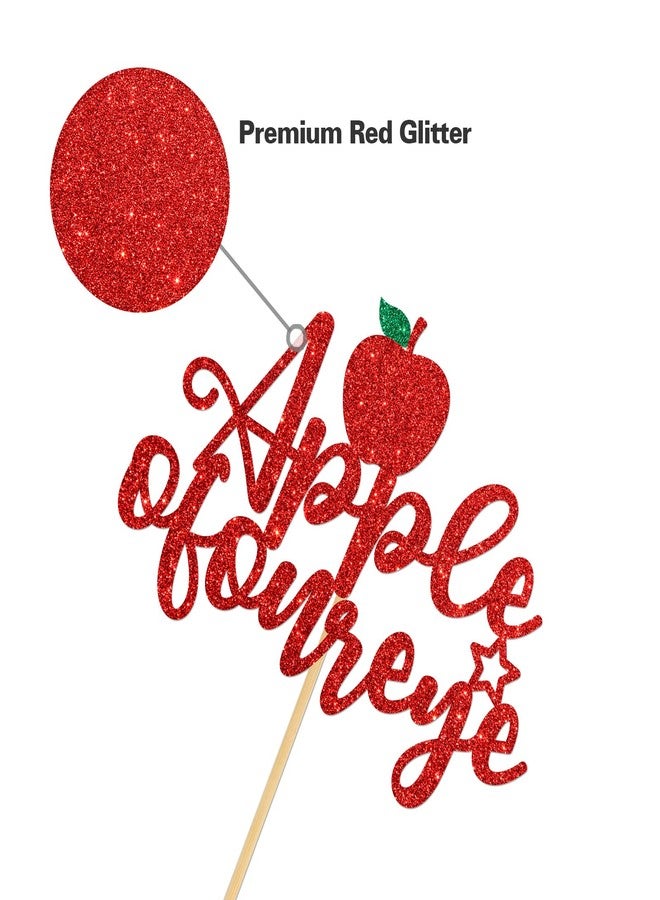 Helewilk Apple of Our Eyes Cake Topper, Fruit Theme 1st Birthday/Baby Shower/Pregnancy Announcement Party Decoration, Sweet One Cake Decor, Kids Boys Girls Birthday Party Supplies - Image 2