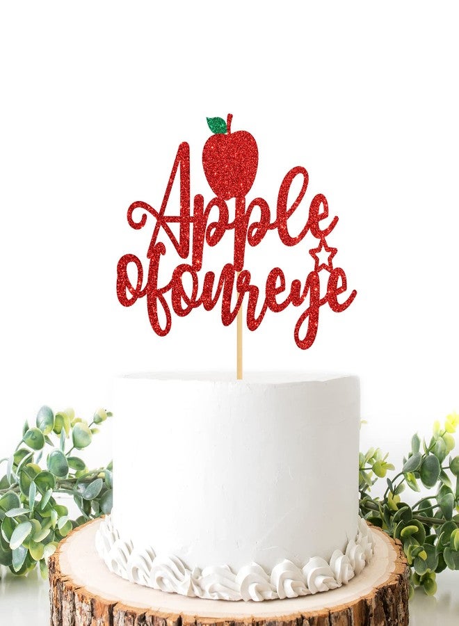 Helewilk Apple of Our Eyes Cake Topper, Fruit Theme 1st Birthday/Baby Shower/Pregnancy Announcement Party Decoration, Sweet One Cake Decor, Kids Boys Girls Birthday Party Supplies - Image 1