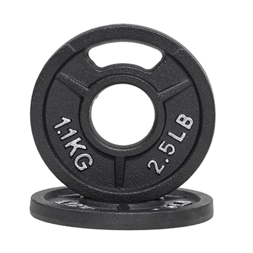 Fitvids Cast Iron Plate Weight Plate for Strength Training and Weightlifting 2Inch Center 25LB Set of 2 - Image 1