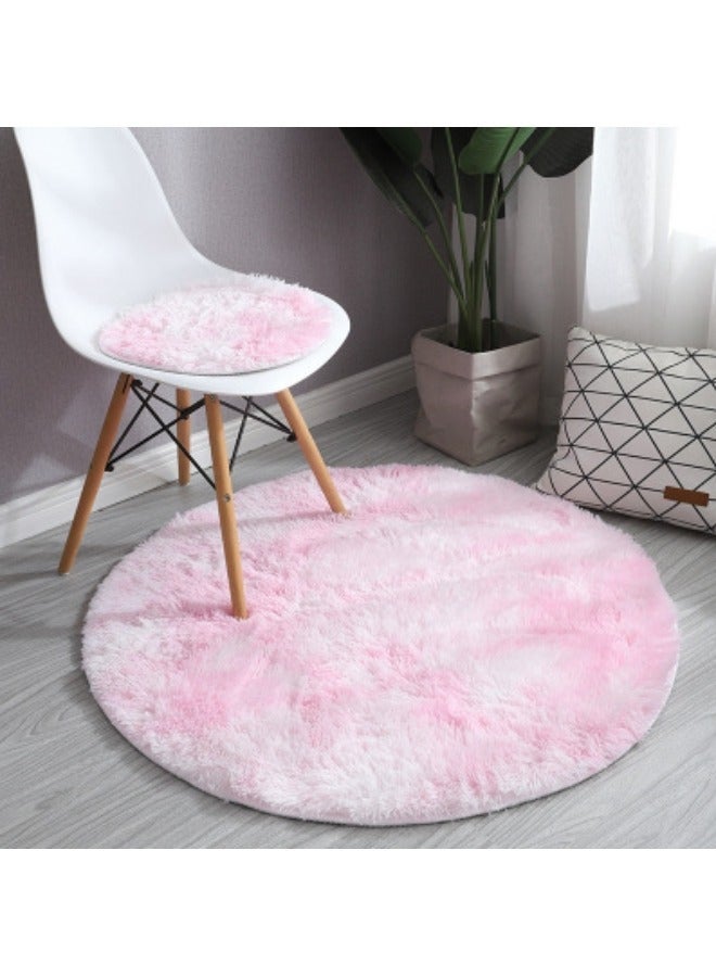 KYD Soft Rugs Fluffy Carpets Tie-Dye Rugs for Living Room Bedroom Nursery Home Decor Non-Slip Machine Washable Carpet Home Decorative Roundness Carpet 120x120 cm Pink - Image 2