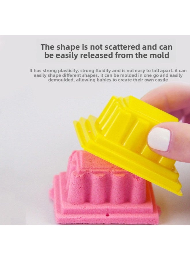 Children's Space Toy Sand Indoor Set Sand Table Lunburg Color Sand Magic Oily Sand Non-stick Hand Set-Specifications:10kg (pink) Shaping Oily Sand +92 Accessories + Folding Cloth Sand Table - Image 3