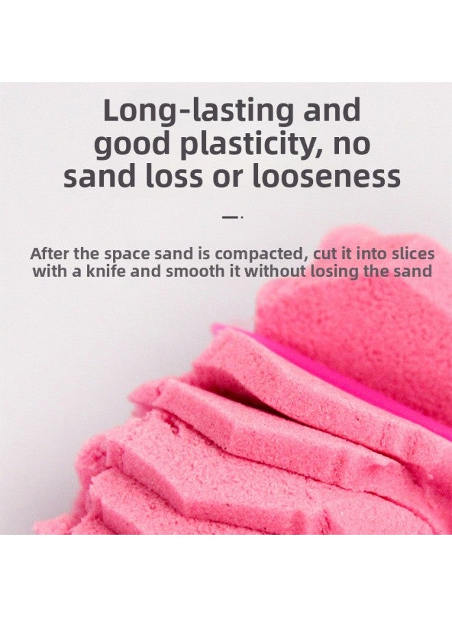 Children's Space Toy Sand Indoor Set Sand Table Lunburg Color Sand Magic Oily Sand Non-stick Hand Set-Specifications:10kg (pink) Shaping Oily Sand +92 Accessories + Folding Cloth Sand Table - Image 4