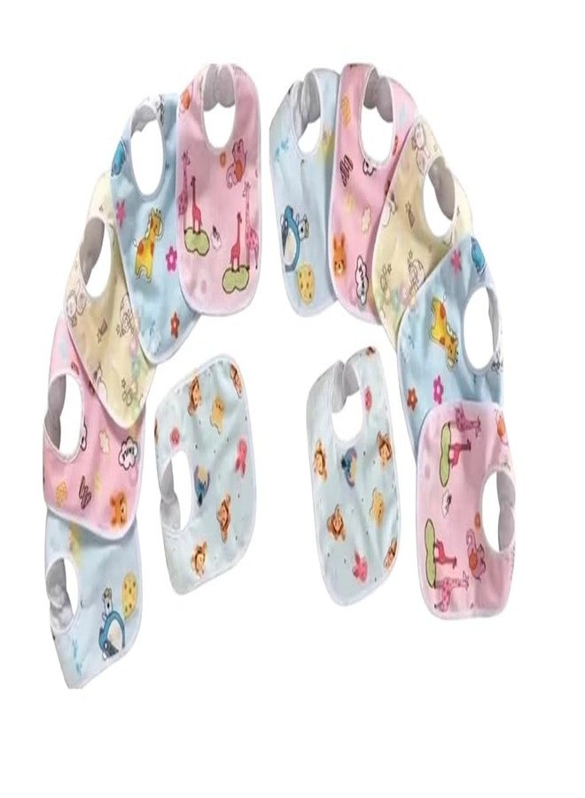 Joy Buzz Waterproof Spill Resistant Baby Feeding Printed Cotton Bibs With Snap Button Closure for 0 to 12 months new born baby/toddler - Pack of 12 (Multicolor 8) - Image 1