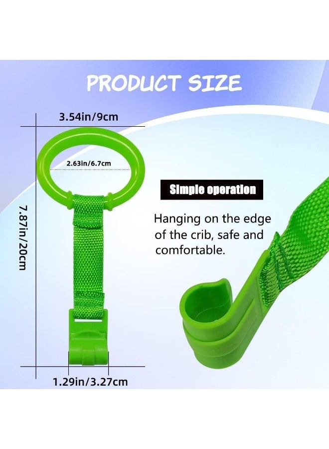 يونتوب 4 PCS 4 Colors Plastic Baby Crib Pull Rings Kids Walking Exercises Assistant Stand Up Rings Baby Cot Hanging Rings for Infant Baby Toddler Practice Tool - Image 2
