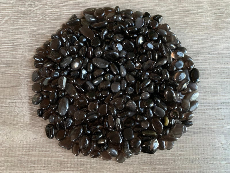2 oz Lot Natural Black Obsidian Semi Tumbled Gemstone Chips Crushed Mini Crystals Undrilled Crystal Chips Black Obsidian