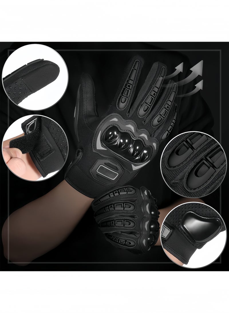 UANIQ Motorcycle Gloves Full Finger Touch Screen Hard Knuckle Protection Racing Riding Gloves for Off Road Desert Motocross Delivery Commuting Tactical Training Men Black - Image 3