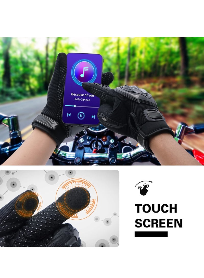 UANIQ Motorcycle Gloves Full Finger Touch Screen Hard Knuckle Protection Racing Riding Gloves for Off Road Desert Motocross Delivery Commuting Tactical Training Men Black - Image 4