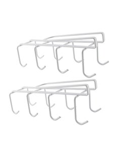 KASTWAVE Mug Holder 2PCS Under Shelf Mug Rack with 8 Hooks for Kitchen Office and Closet Organization  - Image 1