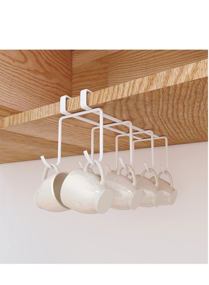 KASTWAVE Mug Holder 2PCS Under Shelf Mug Rack with 8 Hooks for Kitchen Office and Closet Organization - Image 2