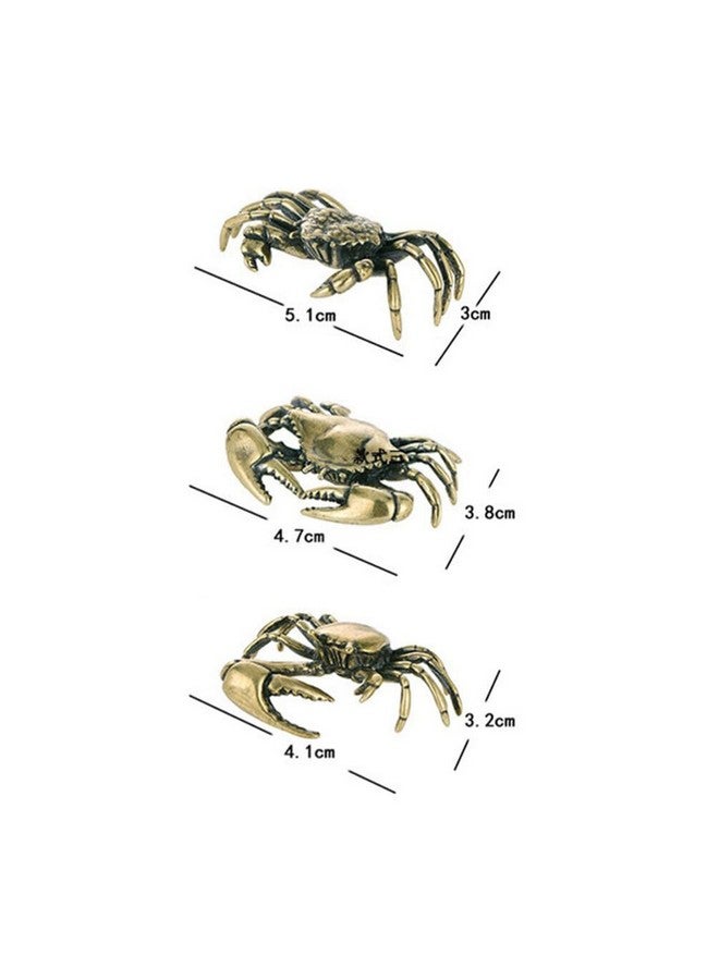 ULTNICE 3Pcs Chinese Feng Shui Crab Mini Brass Crab Figurine Animal Sculpture Statue Good Luck Wealth Porsperity Figurine Fish Tank Ornament Cornucopia - Image 3