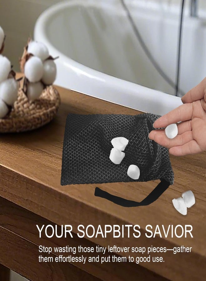 Beiskll 2 Pack Soap Bag Deep and Gentle Exfoliating,Bar Soap Pouch Saver Pocket,Body Scrubber Shower Sponge Bath Loofah (Black) - Image 4
