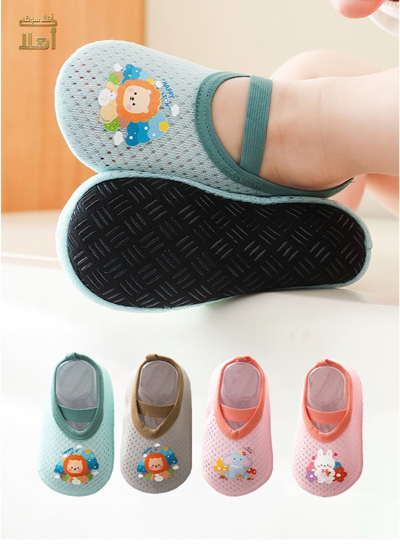 Kids Non-Slip Floor Sock with Silicone Sole – Lightweight & Breathable, 4 Animal Designs-Happy Elephant - Image 2
