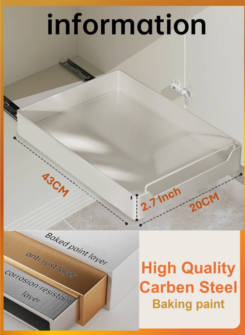 YooA Heavy Duty Pull-Out Cabinet Organizer with Smooth Gliding Tracks, Expandable Drawers for Kitchen, Pantry, Bathroom, and Living Room – Perfect for Snacks, Nuts, Cleaning Supplies, and More (43*20cm)  - Image 5