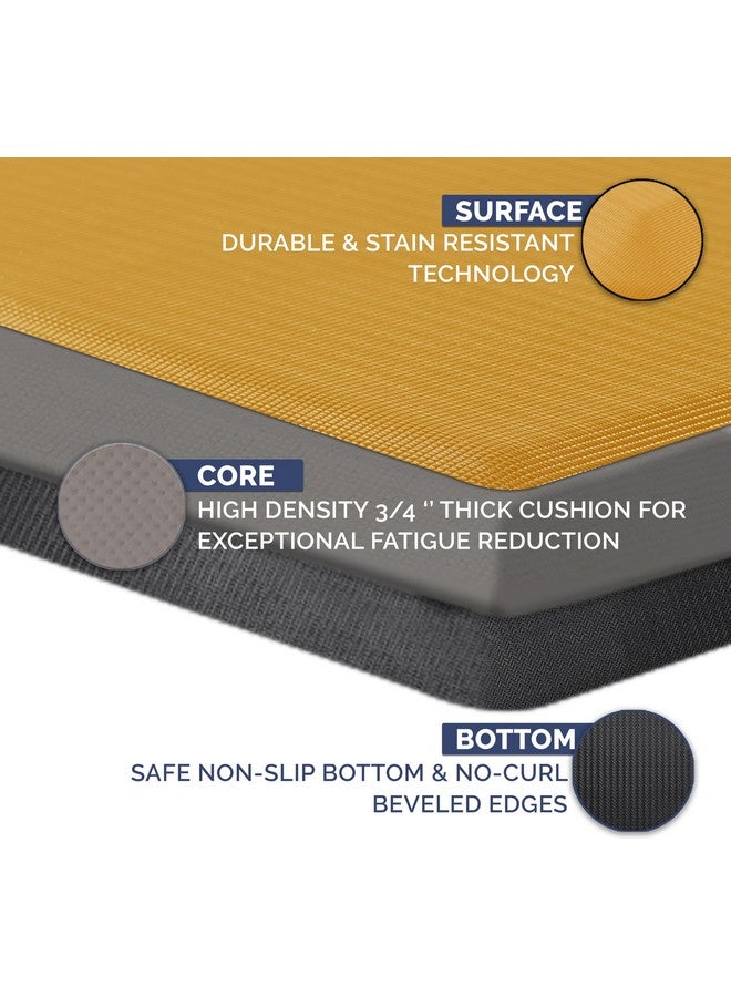 ComfiLife ComfiLife Anti Fatigue Floor Mat - 3/4 Inch Thick Kitchen Mats for Floor, Standing Desk Mat, Kitchen Rug - Comfort at Home, Office - Durable - Stain Resistant - Non-Slip Bottom (20" x 32", Mustard)  - Image 4