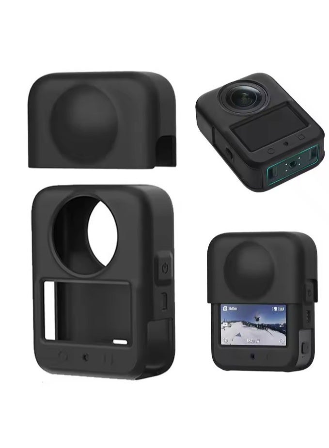 Silicone Cover Case with Lens Cap for DJI OSMO 360, Protective Sleeve Soft Skin Cover Anti-Drop Dustproof Full Protector Case for OSMO360 Panoramic Camera - Image 1