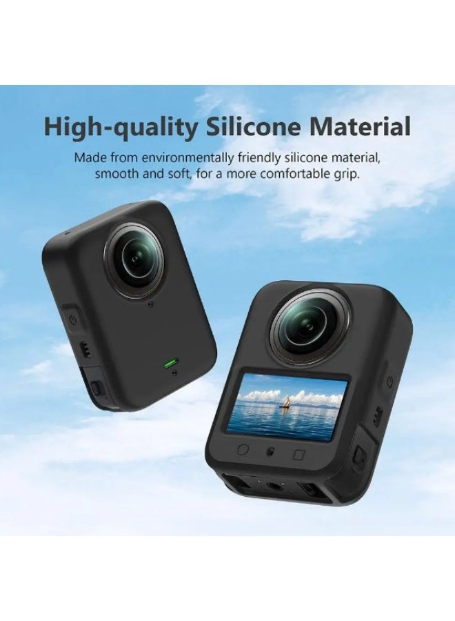 Silicone Cover Case with Lens Cap for DJI OSMO 360, Protective Sleeve Soft Skin Cover Anti-Drop Dustproof Full Protector Case for OSMO360 Panoramic Camera - Image 4