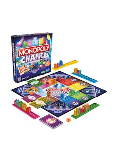 Monopoly Chance Board Game - Fast-Paced, Family Fun, Risk-Taking Board Game for Kids and Adults, Strategic Property Buying, 20-Minute Gameplay, Skyline Building, Ages 8+, 2-4 players  - Image 1