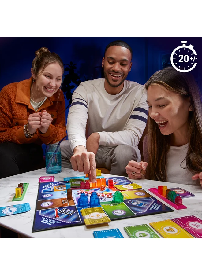 مونوبولي Chance Board Game - Fast-Paced, Family Fun, Risk-Taking Board Game for Kids and Adults, Strategic Property Buying, 20-Minute Gameplay, Skyline Building, Ages 8+, 2-4 players