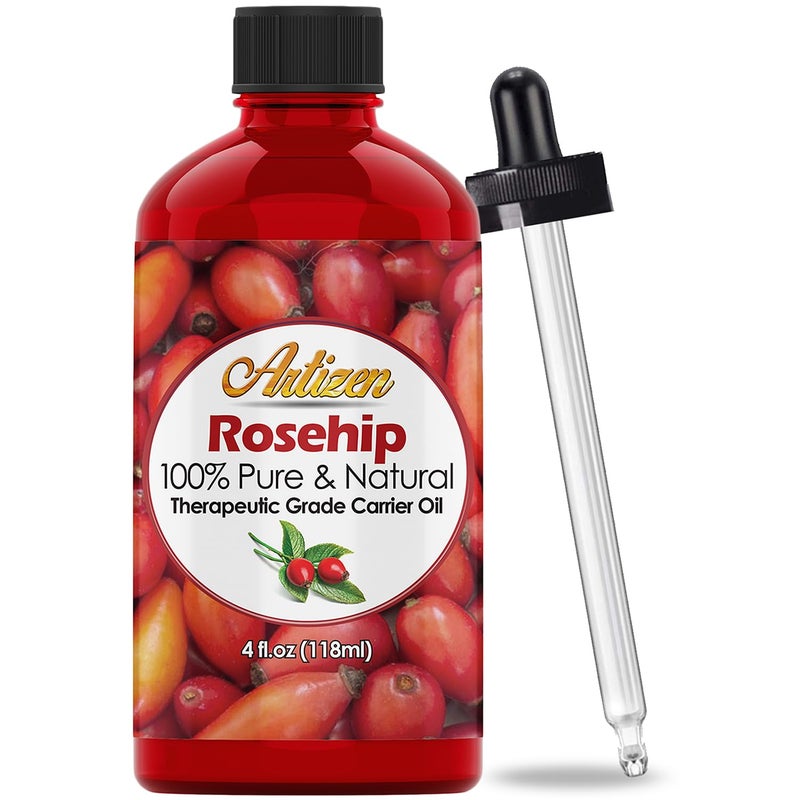 Artizen Cold Pressed Rosehip Oil  Pure Therapeutic Grade for Skin Hair  Nails Ance Dropper Included  4 fl oz