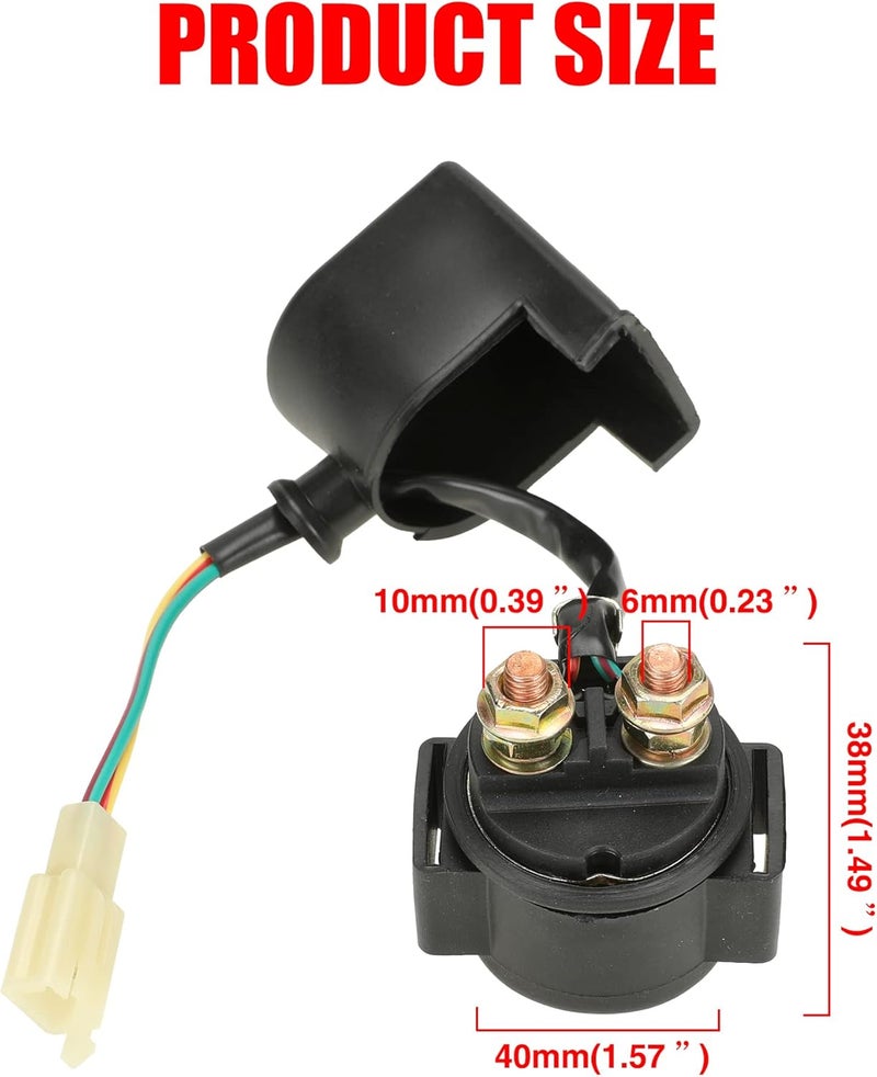 GREHUA 3 Bolt Starter Motor with Solenoid Relay and Spark Plug for 50cc to 125cc ATVs and Dirt Bikes - Image 5