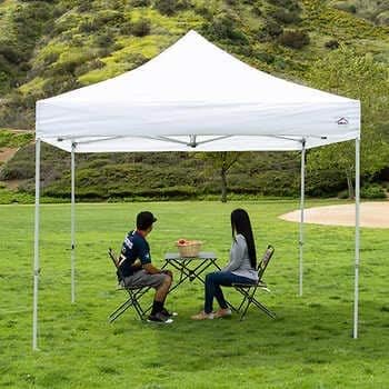 RAHAS Portable Foldable Gazebo Tent 10 x 10 ft HeavyDuty Waterproof Popup Canopy for Garden Terrace Outdoor Events UV Protected Easy Assembly Adjustable Multicolour - Image 1
