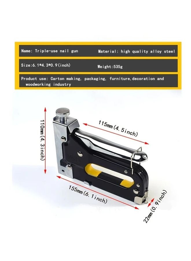 Silvery 3 In 1 Heavy Duty Staple Gun Manual Nail Gun For DIY Home Furniture Wood Frame - Image 5