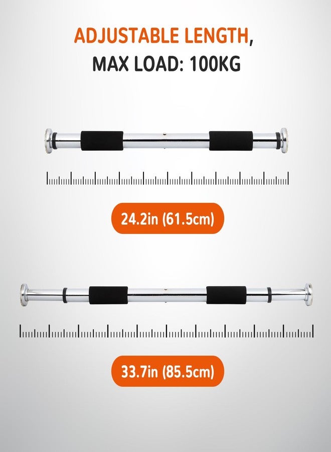 Blusaryme Pull Up Bar for Doorway 23.6in Adjustable Door Mounted Heavy Duty Steel Body Workout Chin Up for Home Exercise Fitness(Black) - Image 2
