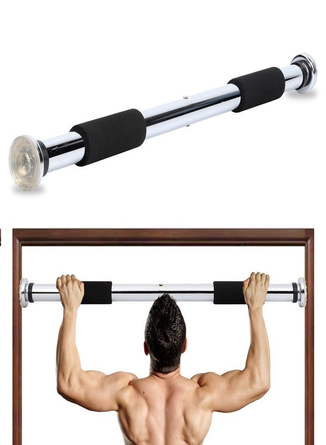 Blusaryme Pull Up Bar for Doorway 23.6in Adjustable Door Mounted Heavy Duty Steel Body Workout Chin Up for Home Exercise Fitness(Black) - Image 1