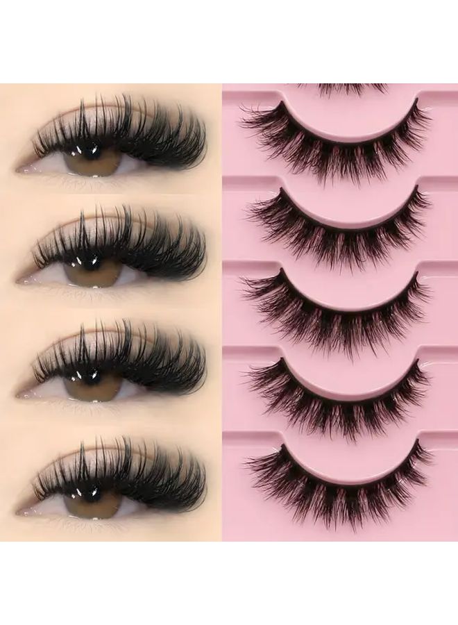 Fluffy False Lashes 10 Pairs Natural D Dimensional Multi Layer Strip Eyelashes To Enlarge Eyes Makeup Extensions - Image 1