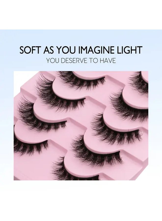 Fluffy False Lashes 10 Pairs Natural D Dimensional Multi Layer Strip Eyelashes To Enlarge Eyes Makeup Extensions - Image 2