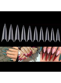 brunson False Nail Tips Soft Gel Extension Clear Medium Coffin 550 Pieces BTMCC500  - Image 3