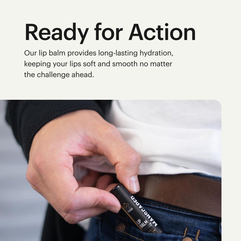 MANSCAPEDÂ® Moisturizing and Soothing Lip Balm, Infused with Vitamin E, Peppermint Oil, and Eucalyptus Oil for Chapped Lips, Matte Finish, 3 Sticks - Image 5