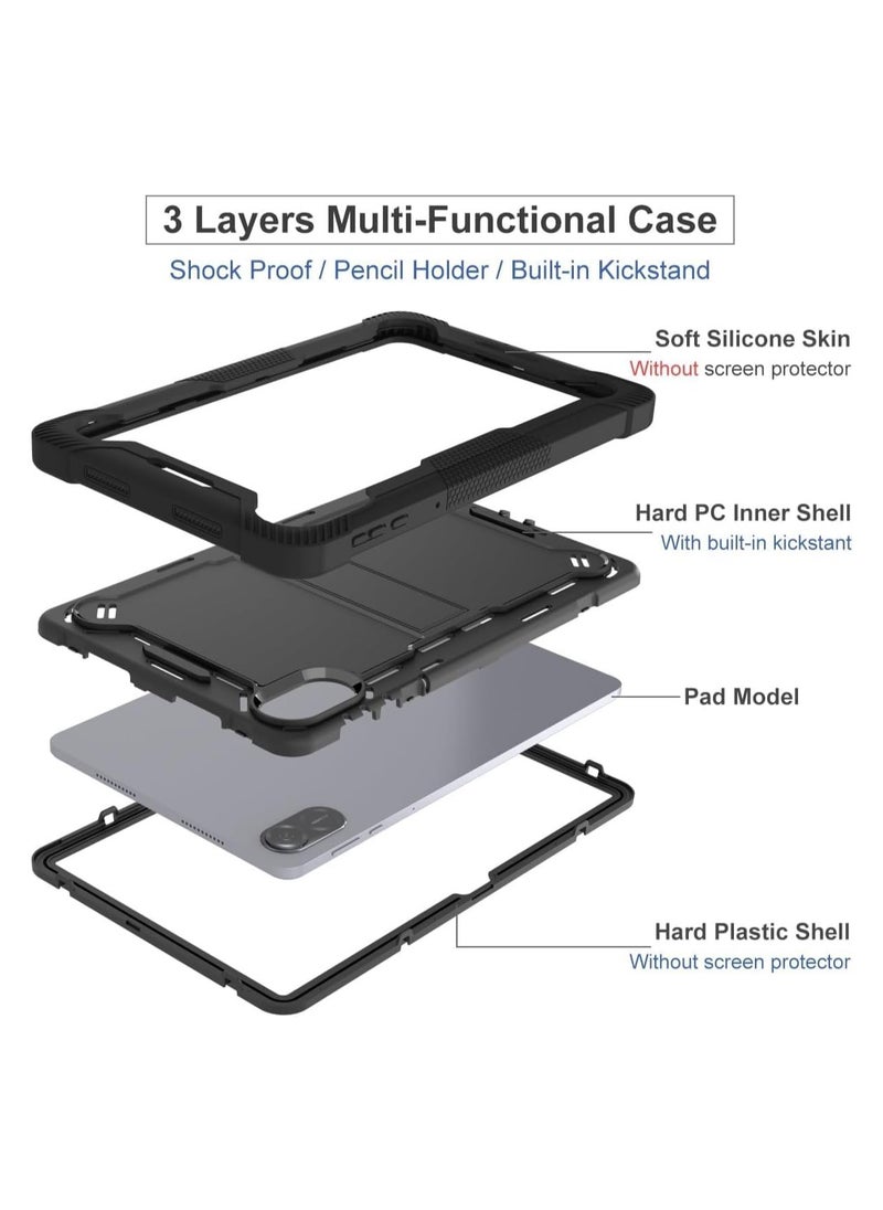 General - Case Compatible with Honor Pad X9 11.5 inch 2023 Case Heavy Duty Rugged Hybrid Shockproof Protective Cover Built-in Bracket Stand - Image 1