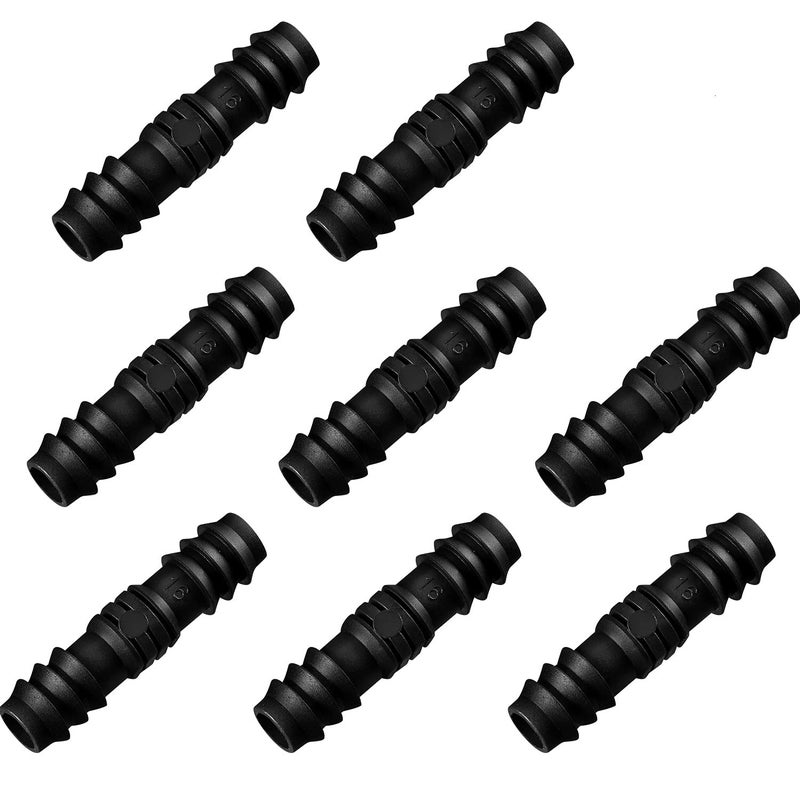 Maitys 8 Pieces 1/2 Inch Drip Irrigation Fittings Parts Soaker Hose Repair Kit Inline Barb Drip Irrigation Hose Connectors Plastic Tubing End Stop for Garden Lawn Sprinkler Systems(Joiner) - Image 1
