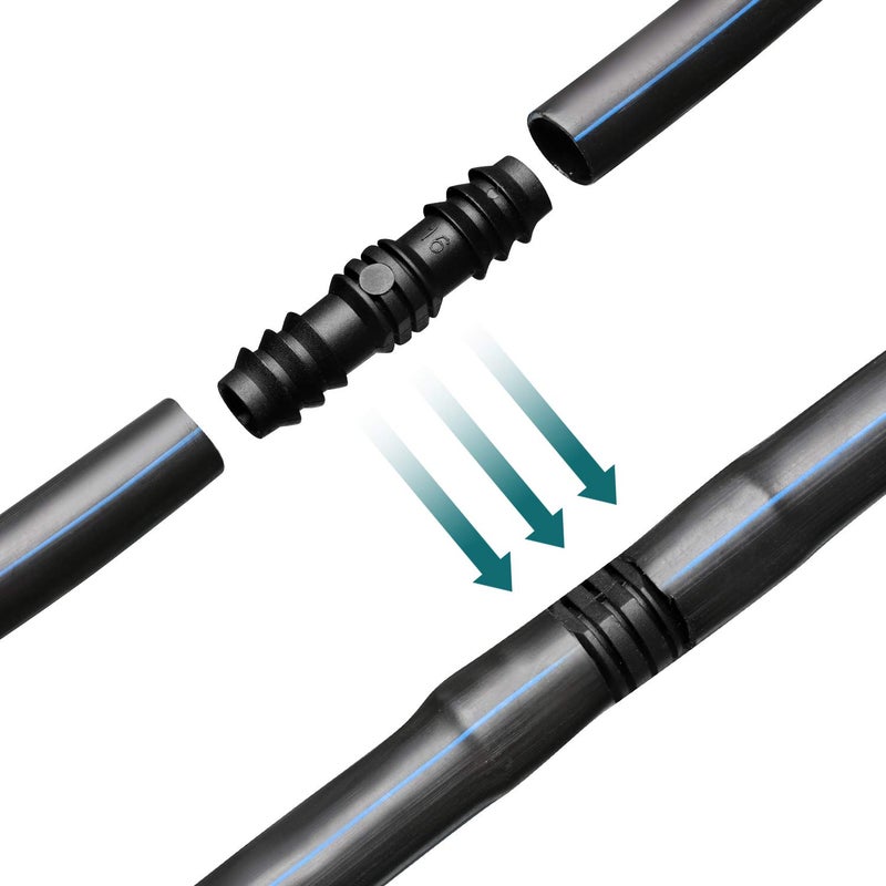 Maitys 8 Pieces 1/2 Inch Drip Irrigation Fittings Parts Soaker Hose Repair Kit Inline Barb Drip Irrigation Hose Connectors Plastic Tubing End Stop for Garden Lawn Sprinkler Systems(Joiner) - Image 3