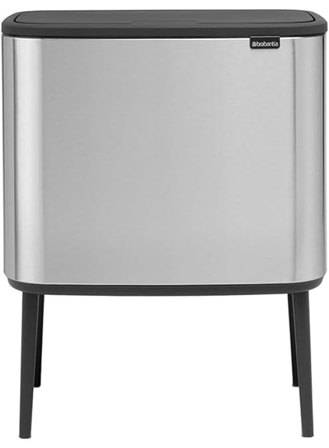 Raxoom 315848 bo touch bin with plastic bucket, 36 l-matt steel fingerprint proof, 1 inner - Image 1
