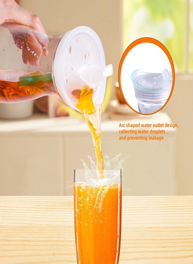 WELKOR 35oz/51oz Plastic Water Carafe with Flip Top Lid, Round Base Juice Containers for Mimosa Bar - BPA-Free Leakproof Beverage Pitcher for Water, Iced Tea, Milk & Fridge Storage（2Pack/35oz ） - Image 4