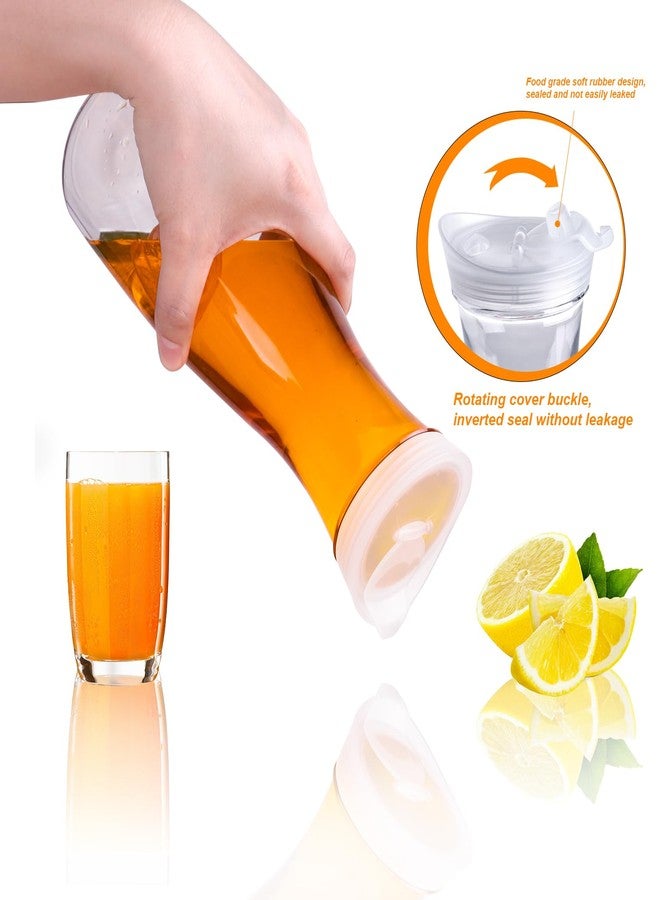 WELKOR 35oz/51oz Plastic Water Carafe with Flip Top Lid, Round Base Juice Containers for Mimosa Bar - BPA-Free Leakproof Beverage Pitcher for Water, Iced Tea, Milk & Fridge Storage（2Pack/35oz ） - Image 3
