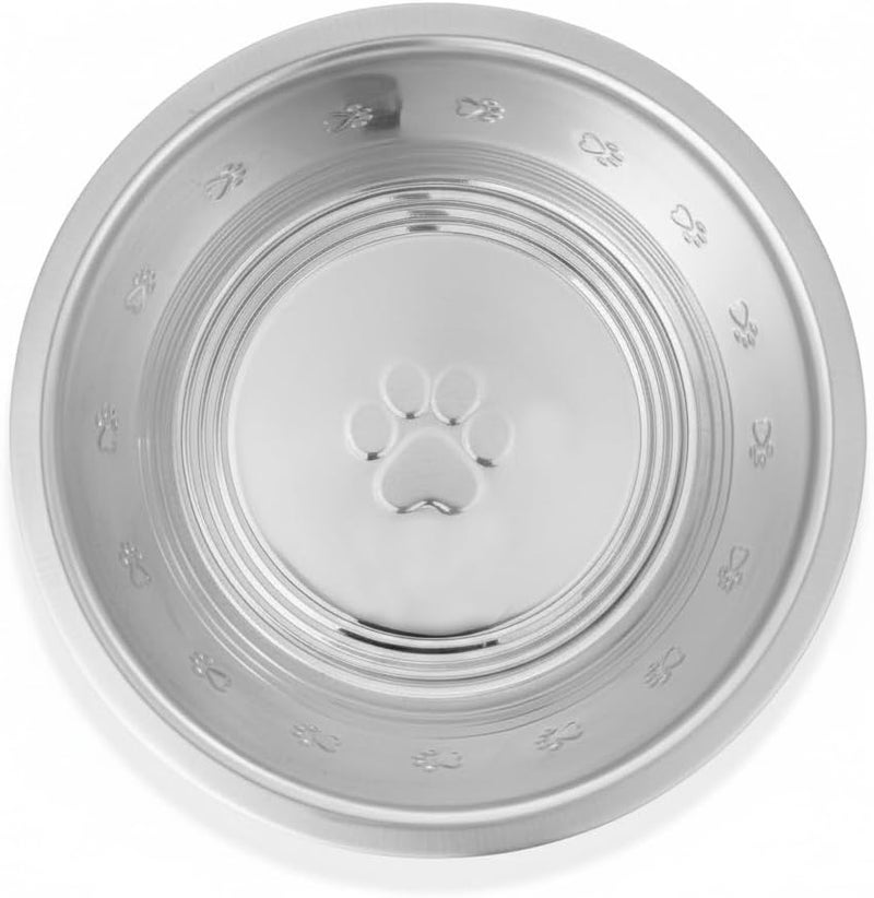 Hell Blues HB Pet Feeder Stainless Steel Dog and Cat Bowls Feeding Replacement Food Bowl for Raised Feeder/Pet Water Metal Bowls (2.5 Cup (Embossed), Double Pack) - Image 2