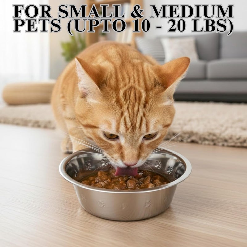 Hell Blues HB Pet Feeder Stainless Steel Dog and Cat Bowls Feeding Replacement Food Bowl for Raised Feeder/Pet Water Metal Bowls (2.5 Cup (Embossed), Double Pack) - Image 5
