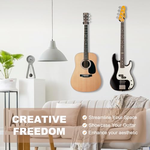 Bandpop Guitar Wall Mount - Black Walnut Guitar Hanger with 5pcs Picks for Acoustic, Electric, Bass, Banjo, Mandolin - Image 5